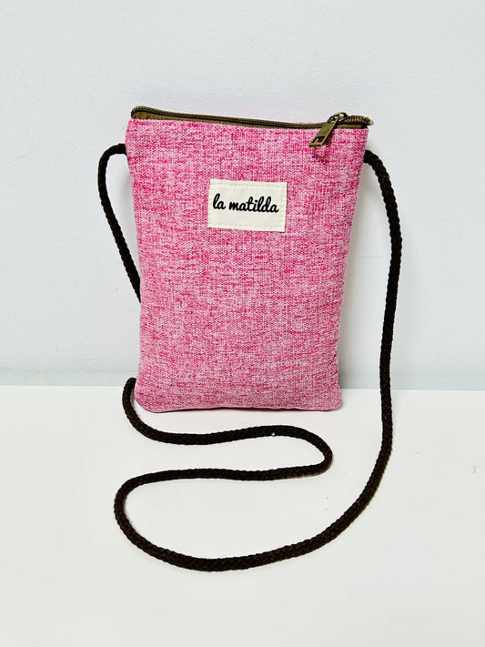 Bolso Cuelga Móvil Unicolor Rosa