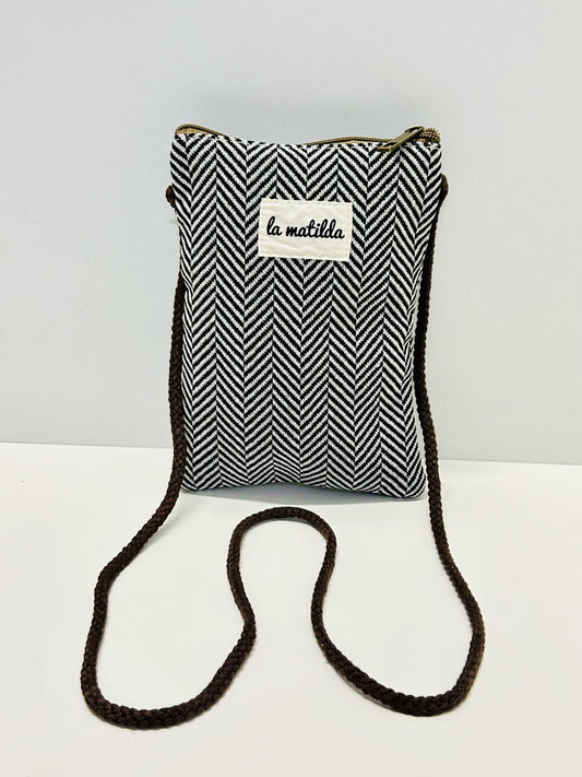 Bolso Cuelga Móvil Trigo Negro