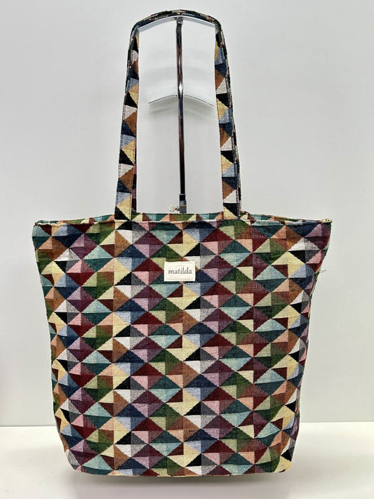 Bolsa Tote Bag Grande Triangulos