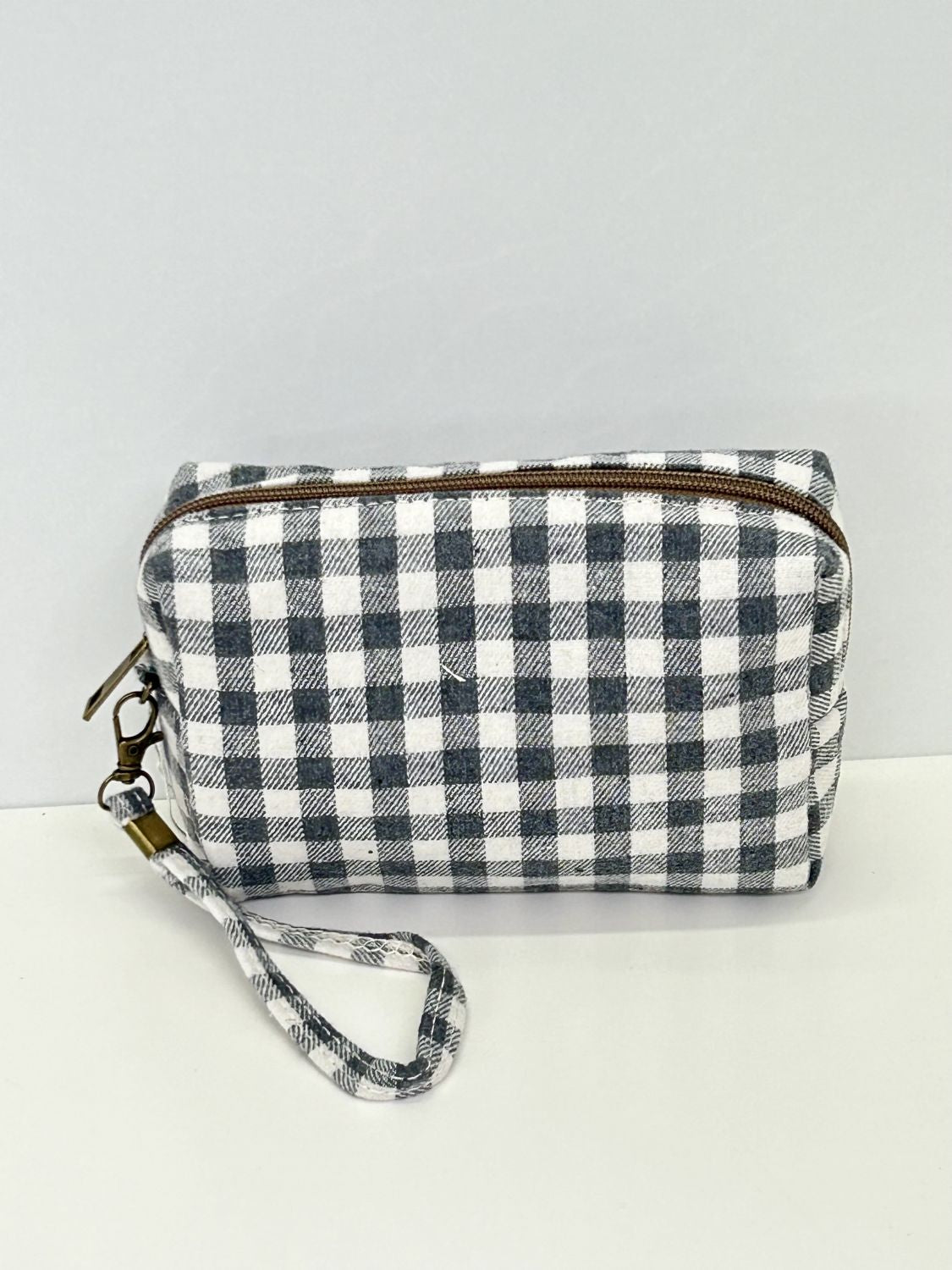Neceser Rectangular Gingham Gris