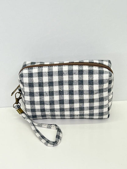 Neceser Rectangular Gingham Gris
