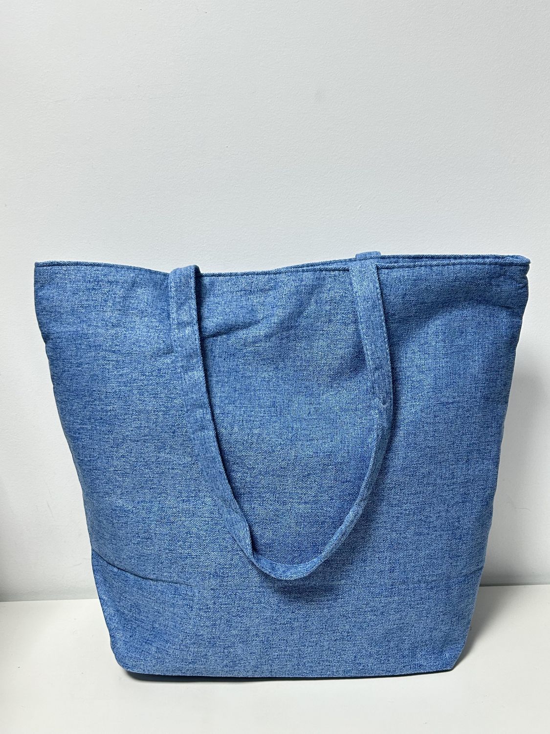 Bolsa Tote Bag Grande Unicolor Azul