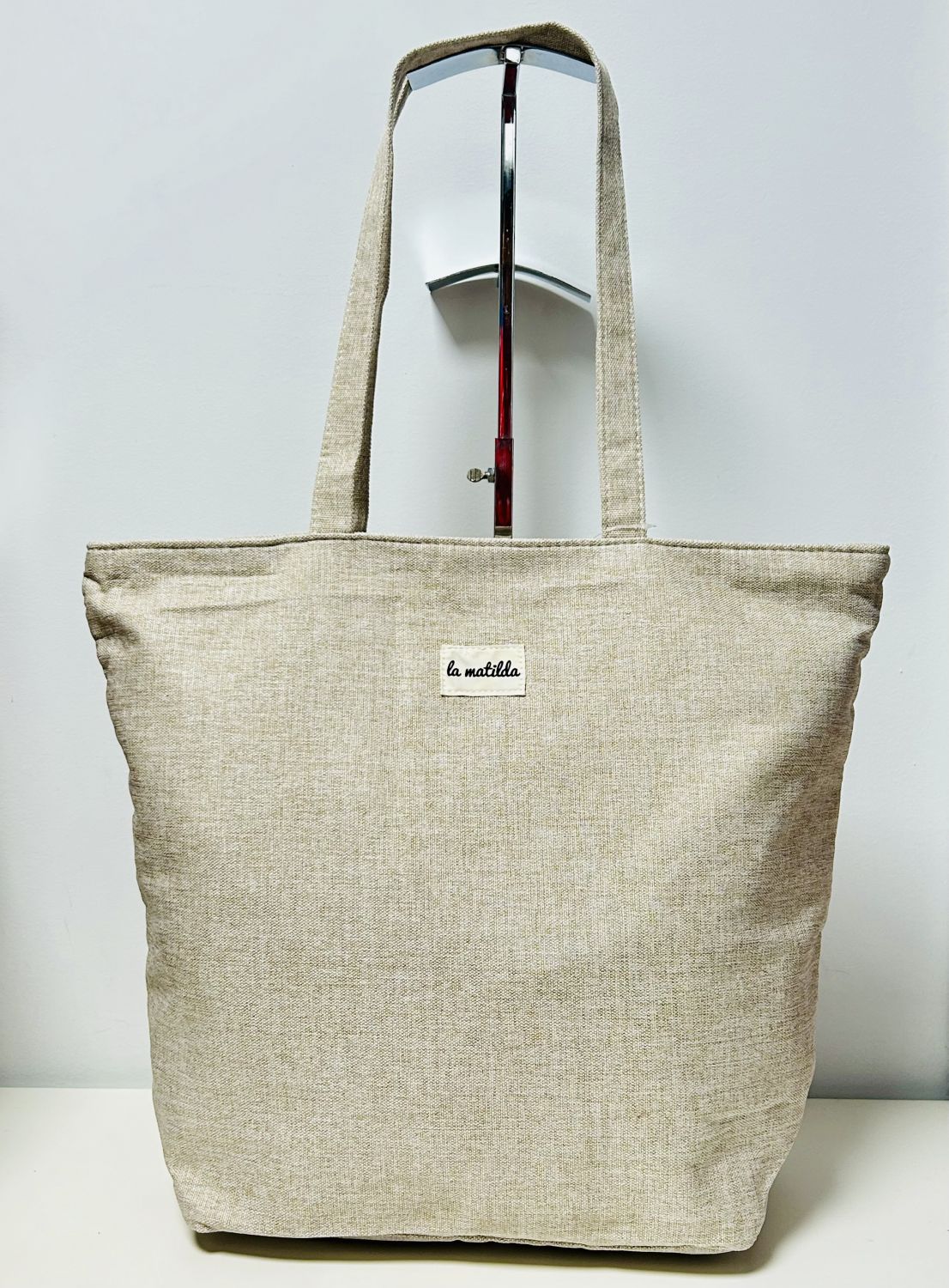 Bolsa Tote Bag Grande Unicolor Beige