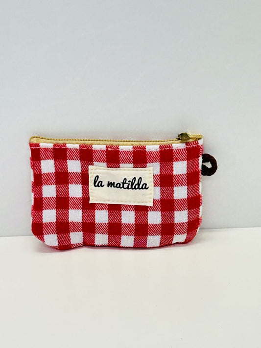 Monedero Gingham Rojo