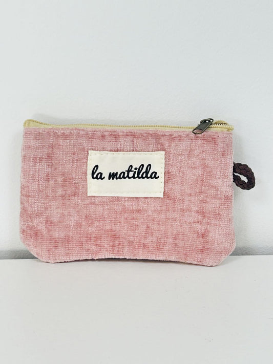 Monedero Terciopelo Rosa