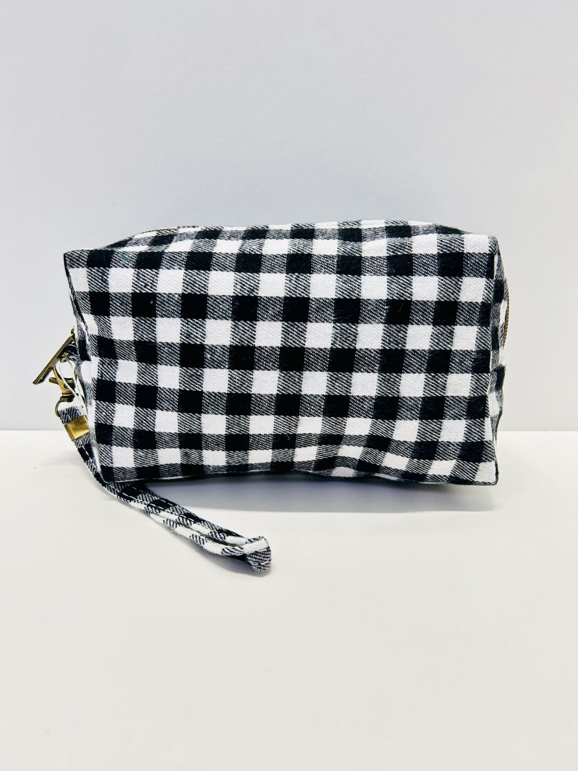 Neceser Rectangular Gingham Negro
