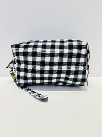 Neceser Rectangular Gingham Negro