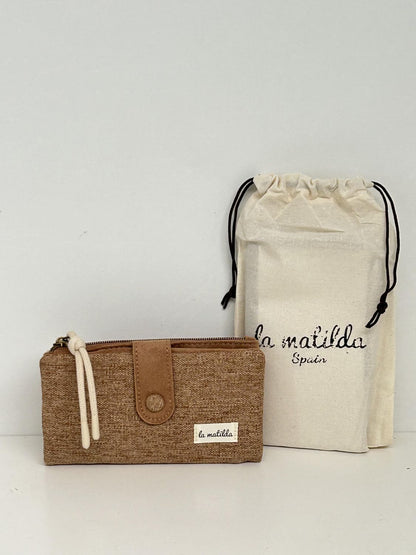 Cartera Grande Unicolor Marrón
