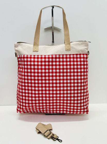 Bolsa de Viaje Grande Gingham Rojo