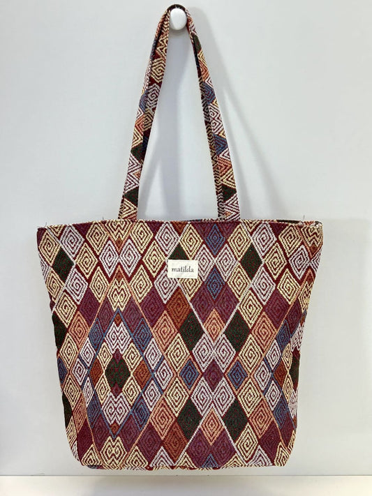 Bolsa Tote Bag Grande Rombo Espiral