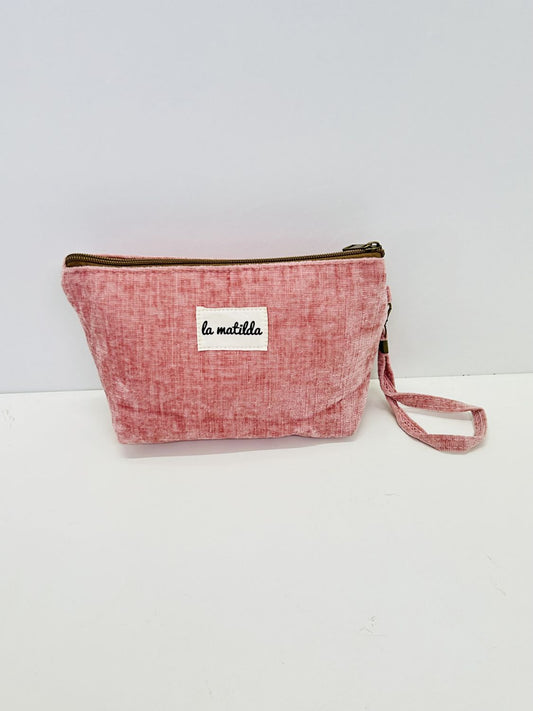 Neceser Grande Terciopelo Rosa