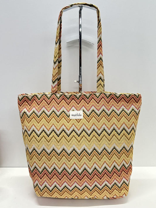 Bolsa Tote Bag Grande Zigzag Amarillo