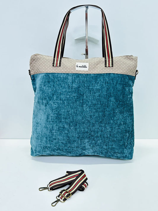 Bolsa de Viaje Grande Terciopelo Verde