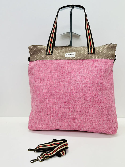 Bolsa de Viaje Grande Unicolor Rosa