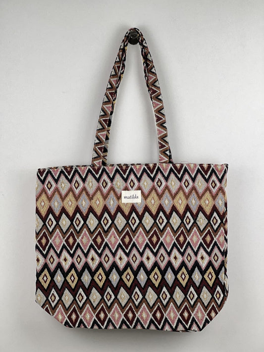 Bolsa Tote Bag Grande Pastel Rombo