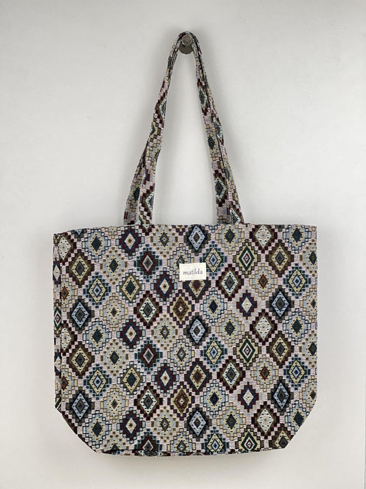 Bolsa Tote Bag Grande Pixel Rombo