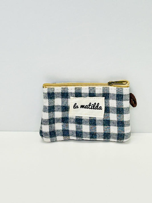 Monedero Gingham Gris