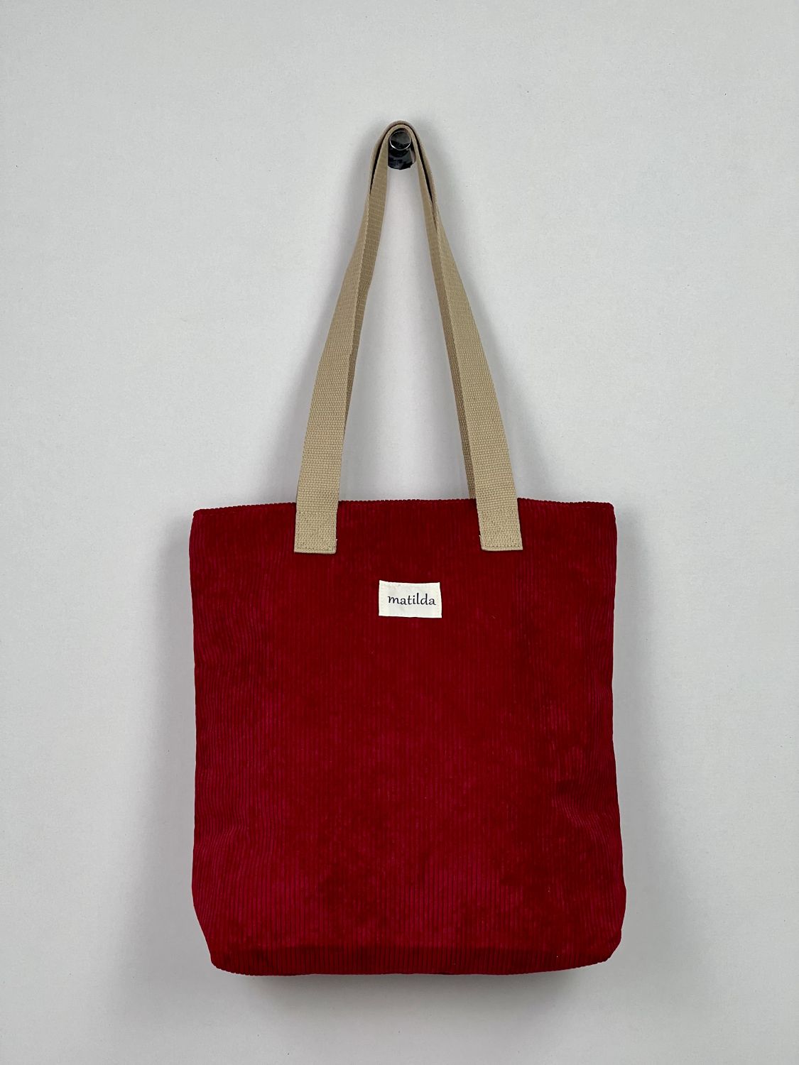 Bolsa Tote Bag en Pana Burdeos
