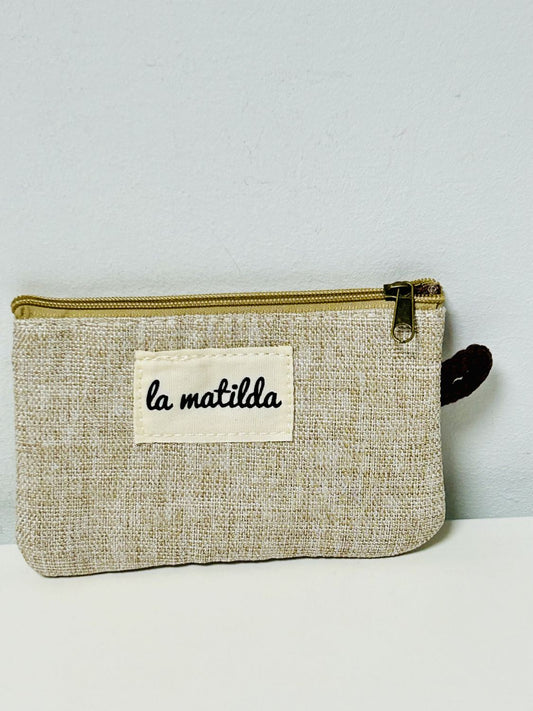 Monedero Unicolor Beige
