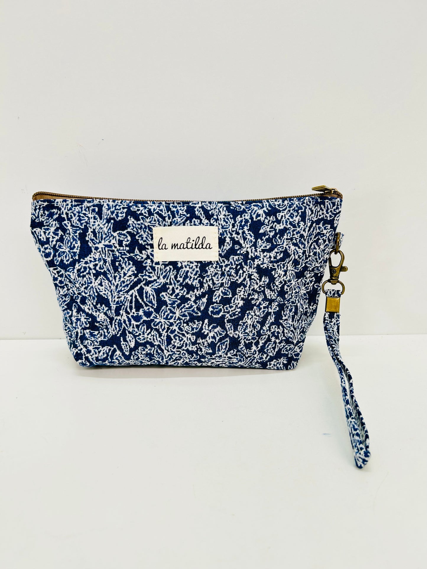 Neceser Grande Pattern Azul/Blanco