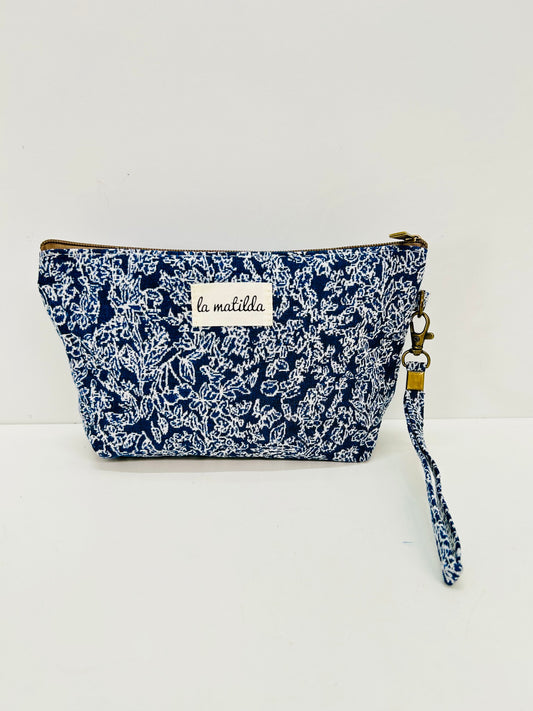 Neceser Grande Pattern Azul/Blanco