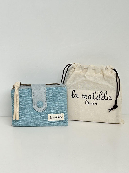 Cartera Pequeña Unicolor Celeste