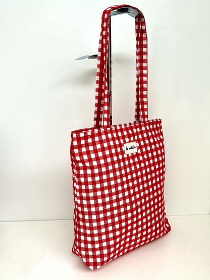 Bolsa Tote Bag Gingham Rojo