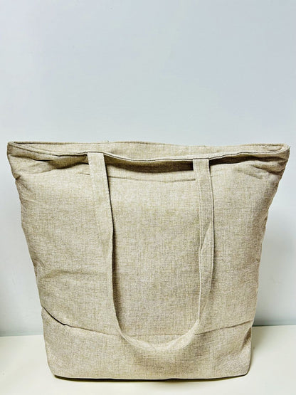 Bolsa Tote Bag Grande Unicolor Beige