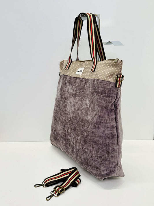 Bolsa de Viaje Grande Terciopelo Berenjena