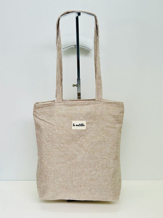 Bolsa Tote Bag Unicolor Beige