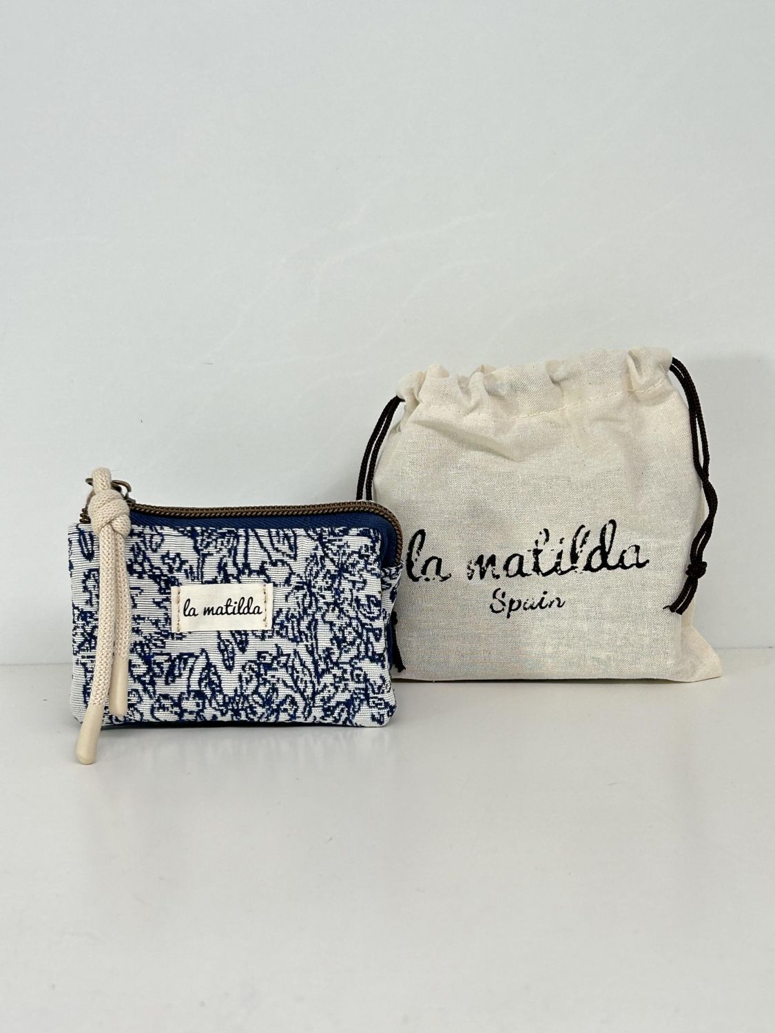 Monedero Tres Compartimentos Pattern Azul