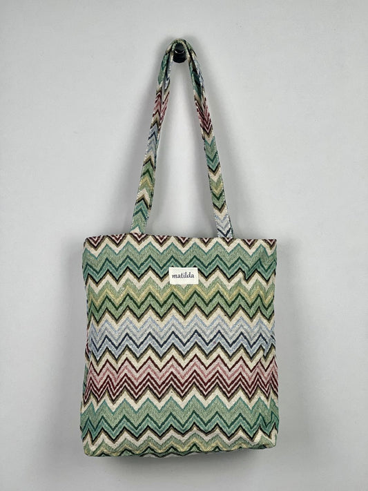 Bolsa Tote Bag Zigzag Verde