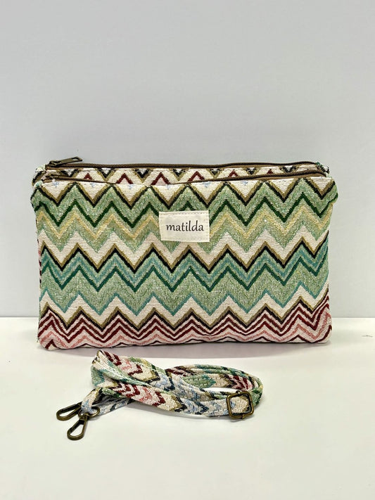 Bandolera Doble Zigzag Verde
