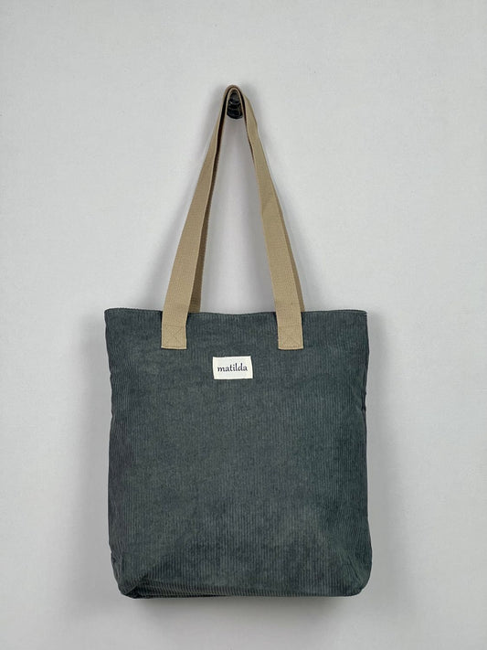 Bolsa Tote Bag en Pana Gris
