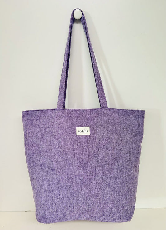 Bolsa Tote Bag Grande Unicolor Violeta