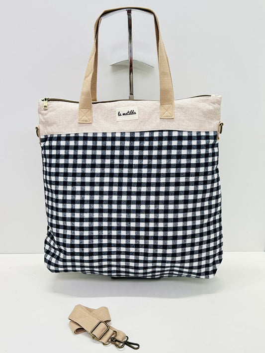 Bolsa de Viaje Grande Gingham Marino