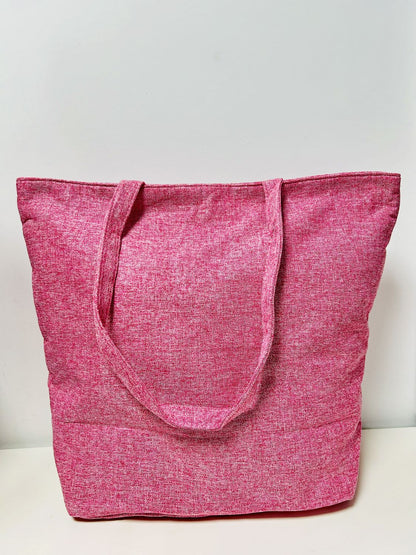 Bolsa Tote Bag Grande Unicolor Rosa