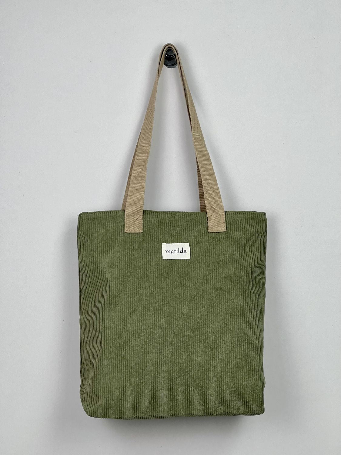 Bolsa Tote Bag en Pana Verde