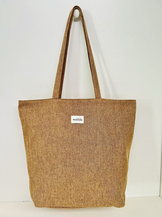 Bolsa Tote Bag Grande Unicolor Marrón