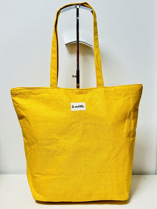 Bolsa Tote Bag Grande Unicolor Amarillo