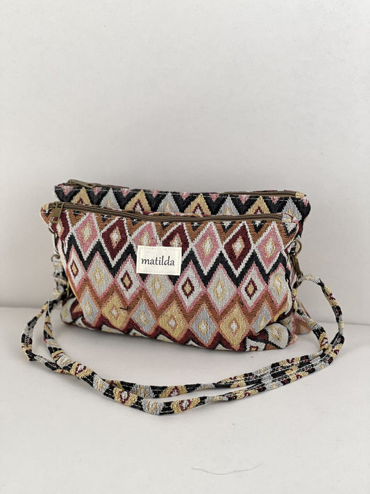 Bandolera Doble Pastel Rombo