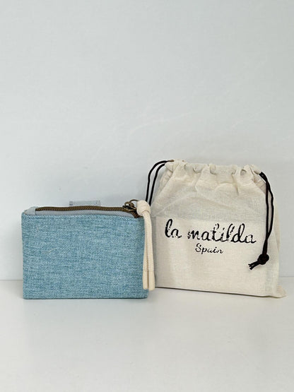 Cartera Pequeña Unicolor Celeste