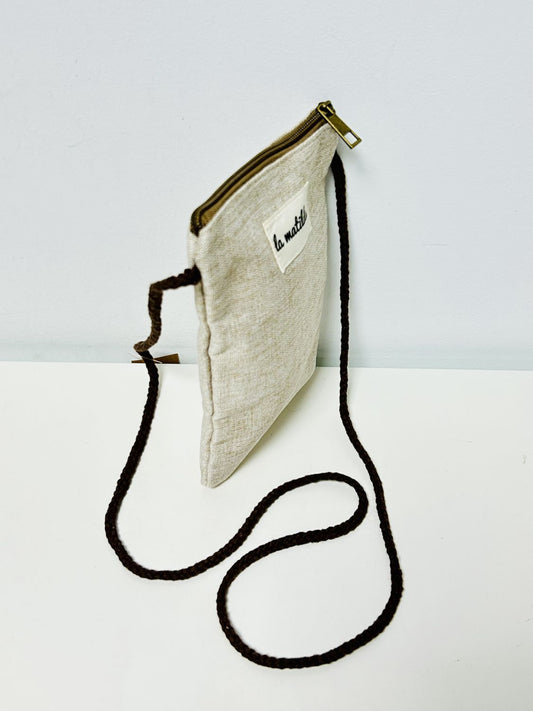 Bolso Cuelga Móvil Unicolor Beige