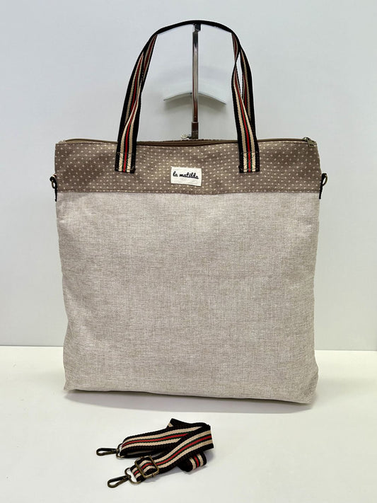 Bolsa de Viaje Grande Unicolor Beige