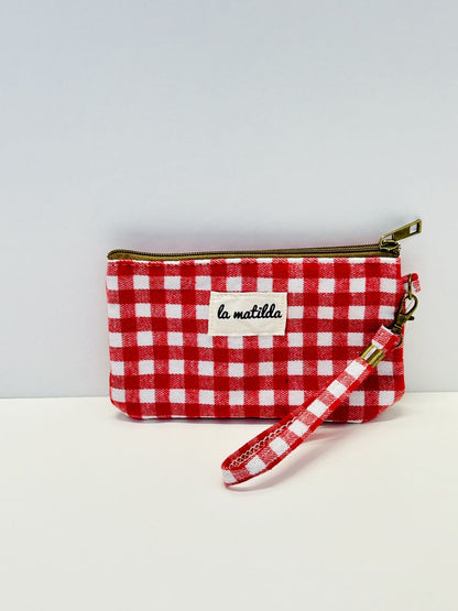 Neceser Pequeño Gingham Rojo