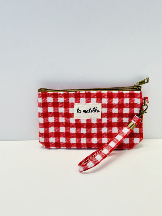Neceser Pequeño Gingham Rojo