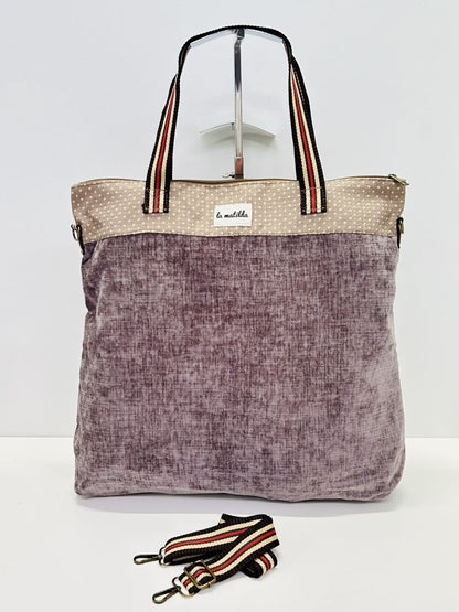 Bolsa de Viaje Grande Terciopelo Berenjena