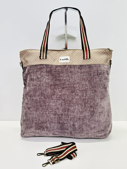 Bolsa de Viaje Grande Terciopelo Berenjena