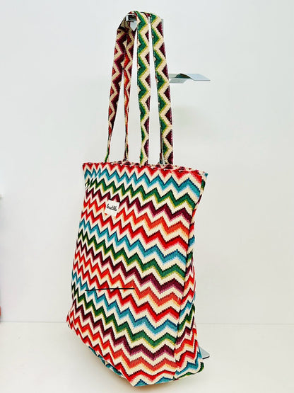 Bolsa Tote Bag Grande Zigzag Multicolor