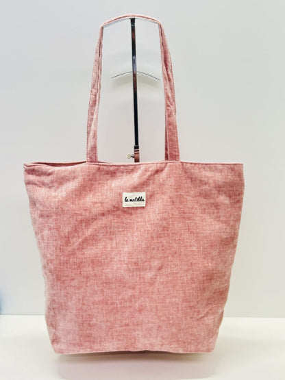 Bolsa Tote Bag Grande Terciopelo Rosa